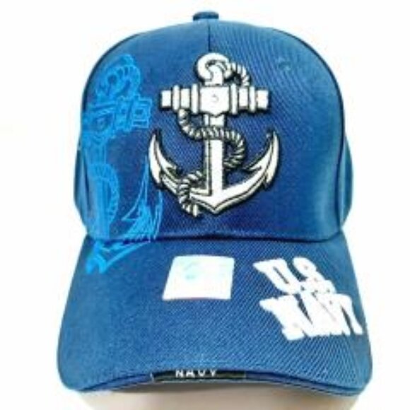 Other - United States Navy Mens Embroidered Anchor Shadow Adjustable Strap Navy Blue